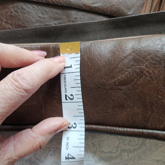 espe hobo style faux leather‎ brown and tan shoulder bag tassels boho - Picture 15 of 16